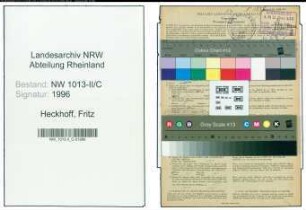Entnazifizierung Fritz Heckhoff , geb. 18.08.1902 (Schreiner)