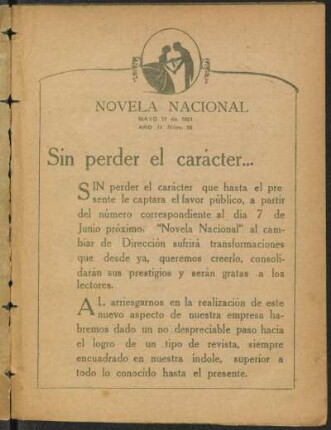 Sin perder el carácter...