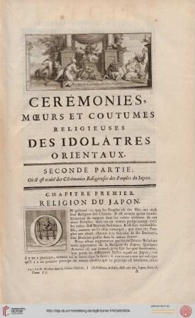 Seconde partie: Où il est traité des Cérémonies Religieuses du Japon