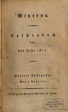 Minerva : Taschenbuch, 1811 = Jg. 3