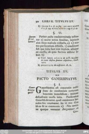 Titulus XV. De Pacto Ganerbinatus.