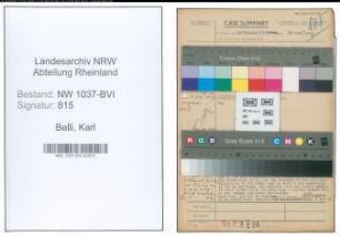Entnazifizierung Karl Belli , geb. 11.11.1904 (Angestellter)