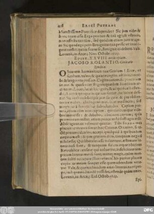 Epist. XXVIII. Antverpiam. Iacobo Rolantio, Civitatis Syndico.