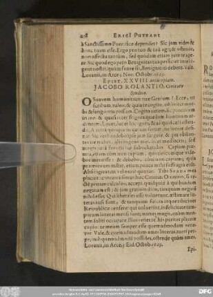 Epist. XXVIII. Antverpiam. Iacobo Rolantio, Civitatis Syndico.