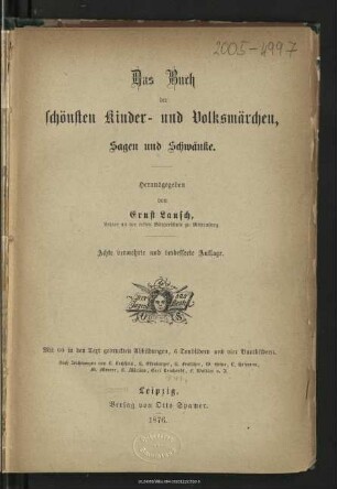 Das Buch der schönsten Kinder- und Volksmärchen, Sagen und Schwänke