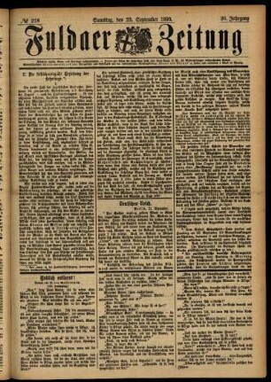 Ausgabe vom Samstag, den 23. September 1893.