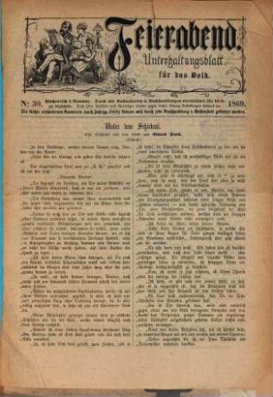 Feierabend : Unterhaltungsblatt für das Volk. 1869, Nr.30