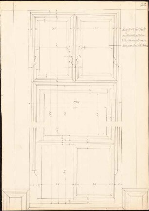 Rathaus, Alsfeld: Mittelalterlicher Fensterrahmen im 2. Obergeschoss, Detail 1:10