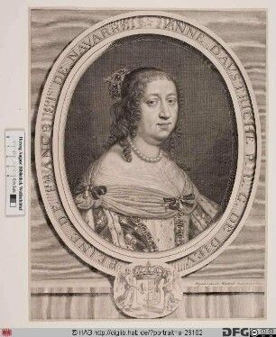 Bildnis Anna von Österreich (Anne d'Autriche), Königin von Frankreich und Navarra, geb. Infantin von Spanien