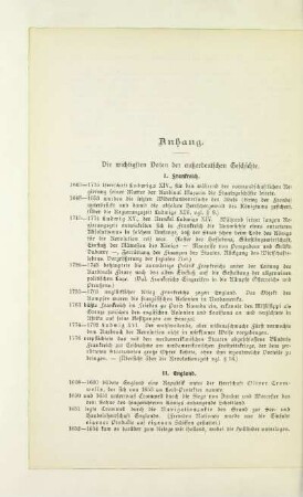 Anhang. Die wichtigsten Daten der außerdeutschen Geschichte
