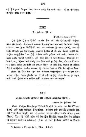 XXX. Aus einem Briefe an seinen Bruder Fritz.