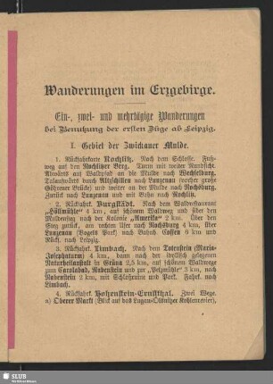 I. Gebiet der Zwickauer Mulde