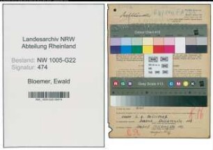 Entnazifizierung Ewald Bloemer , geb. 28.06.1902 (Milchhaendler)