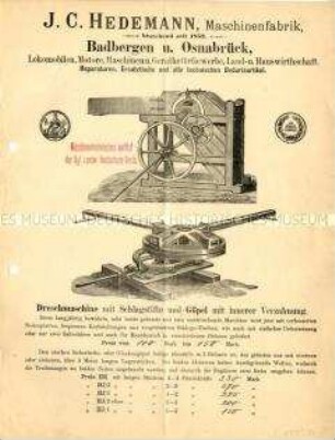Dreschmaschine mit Schlagstiften und Göpel mit innerer Verzahnung
