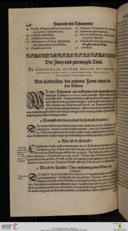 Der zwey und zwentzigste Titul