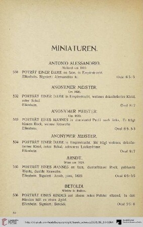 Miniaturen (Nr. 531-547a)