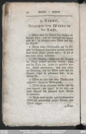 3. Capitel. Vorzeichen vom Winde an der Luft.