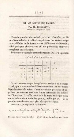 Sur les limites des racines.