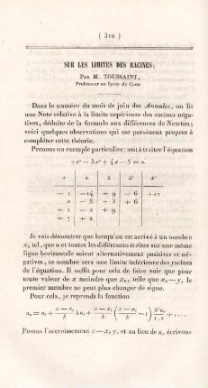 Sur les limites des racines.