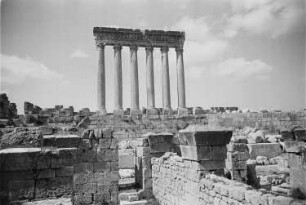 Reisefotos Libanon. Baalbek. Tempelanlage (101/300). Blick zur Ruine des Jupitertempels