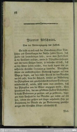Vierter Abschnitt. Von der Wiedererzeugung des Zuckers