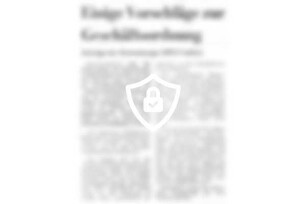 Einige Vorschläge zur Geschäftsordnung