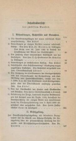 Inhaltsübersicht des zwölften Bandes