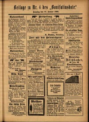 Zweite Ausgabe vom Sonntag, den 23. Januar 1898.