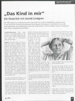 "Das Kind in mir". Ein Gespräch mit Astrid Lindgren