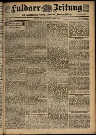 Zweite Ausgabe vom Samstag, den 21. Januar 1899.