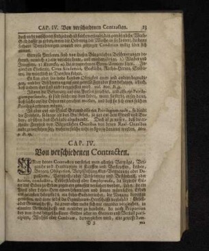 Cap. IV. Von verschiedenen Contracten.