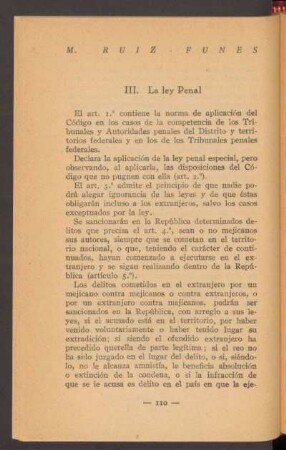 III. La ley Penal