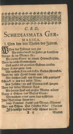 Schediasmata Germanica.