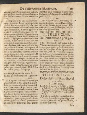 Titulus XLVII. De Purificatione post partum