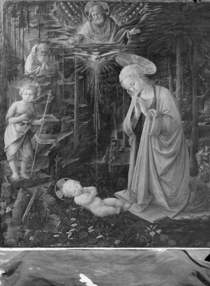 Maria das Kind verehrend / Anbetung im Walde