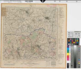Katasteramt Coesfeld  Kreis Coesfeld, Meßtischblatt Horstmar 3909, Farbige Einzeichnung mit Namensliste