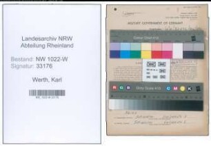 Entnazifizierung Karl Werth , geb. 08.04.1896 (Kassierer)
