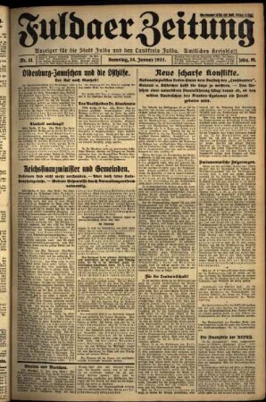 Ausgabe vom Samstag, den 14. Januar 1933.