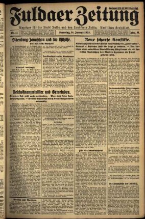 Ausgabe vom Samstag, den 14. Januar 1933.