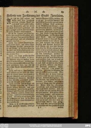Historie von Zerstörung der Stadt Jerusalem.
