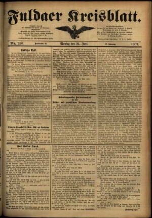 Ausgabe vom Montag, den 24. Juni 1907.