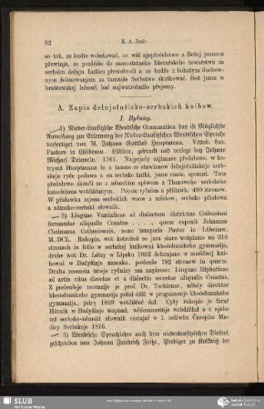 A. Zapis delnjołužisko-serbskich knihow
