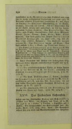 XXVI. Das Fuerstenthum Liechtenstein