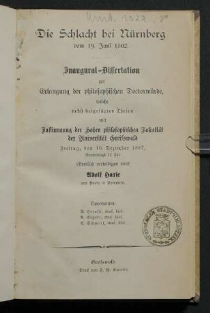 Die Schlacht bei Nürnberg vom 19. Juni 1502