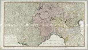 Kriegstheater oder Graenzkarte zwischen Frankreich und Italien