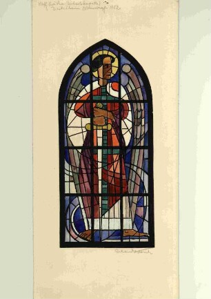 Entwurf für ein Glasfenster in der Michaeliskapelle in der Katholischen Kirche in Deidesheim