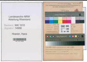 Entnazifizierung Hans Hoeren , geb. 01.06.1921 (Arzt)