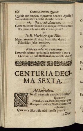 Centuria Decima Sexta.