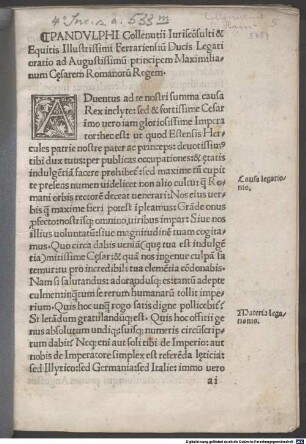 Oratio ad Maximilianum Caesarem Romanorum regem