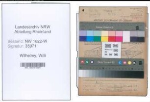 Entnazifizierung Willi Wilhelmy , geb. 30.11.1905 (Vertreter)